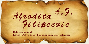 Afrodita Filipčević vizit kartica